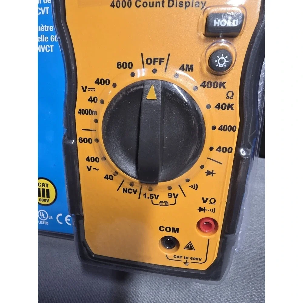 Ideal 61-327 600V Manual Range Multimeter NCVT CATIII 600V 4000 Count Display